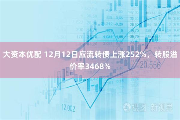 大资本优配 12月12日应流转债上涨252%，转股溢价率3468%