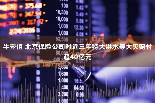 牛壹佰 北京保险公司对近三年特大洪水等大灾赔付超40亿元